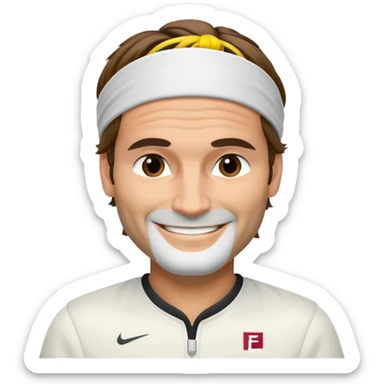 roger federer with head band sticker