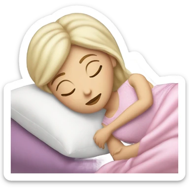 sleeping beauty brunette white girl with a silk pillow sticker
