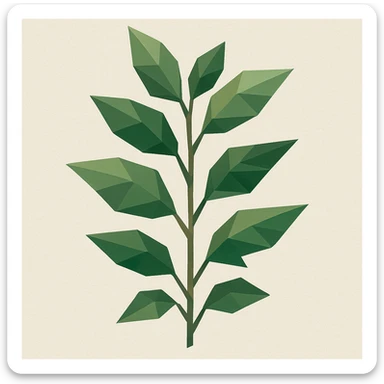 low-poly polygonal style plant sticker
