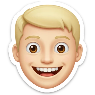 Smiling man with one tooth  sticker