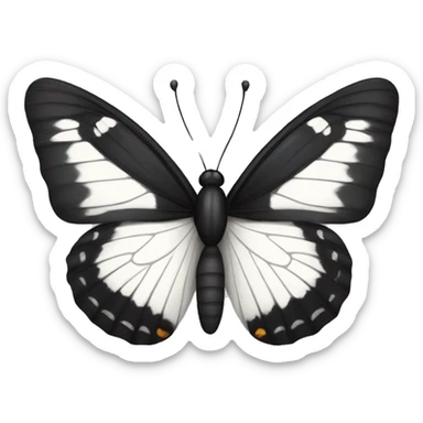 Black and white butterfly sticker
