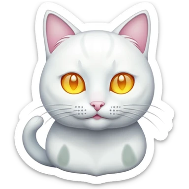 white cat luminous sticker