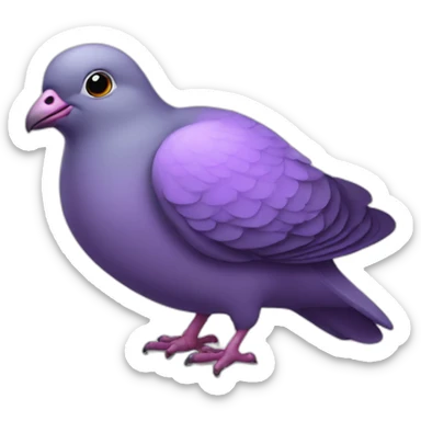 Purple cute pigeon sticker