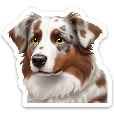 Red Merle Australian Shepherd with a blue and brown eye  sticker
