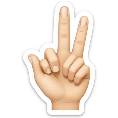 “Emoji-style hand making the letter ‘L’, with the index finger slightly curved. Clean, simple design, smooth shapes, neutral skin tone. White or transparent background, high resolution.” sticker