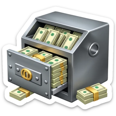open filled cash money wifi vault sticker