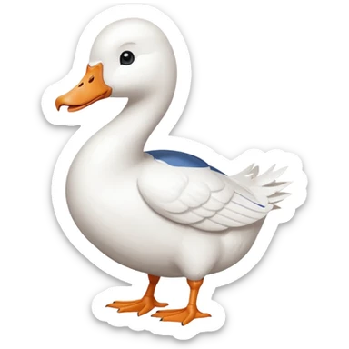 art style drawing of a white goose character giving a thumbs down sticker