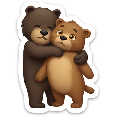 Bear and panter huggings sticker