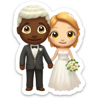 animal crossing nook and daisy mae wedding sticker