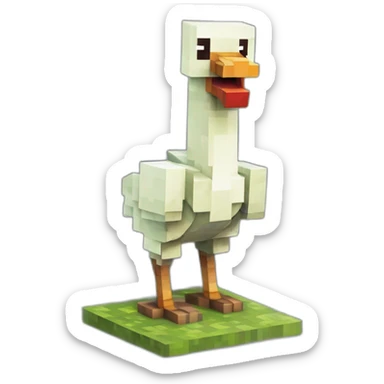 Zombie minecraft et une poule Minecraft sur sa tête sticker