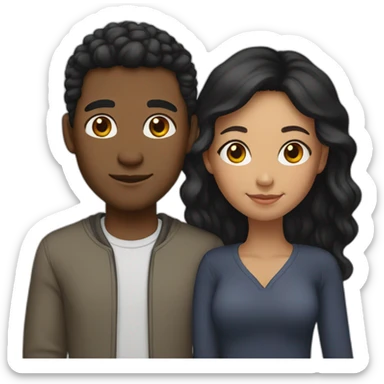 mixed race couple black and asian sticker