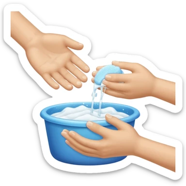 just show hands cleaning with soap sticker