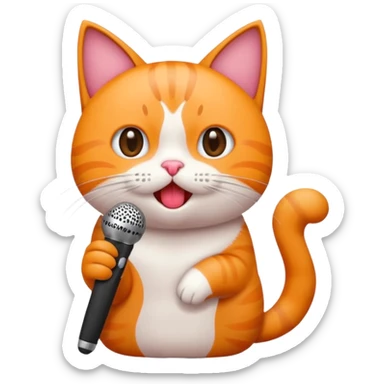 gato gritando con un microfono  sticker