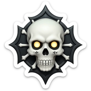 Wiz 101 casting sigil black and white death skull   inspired school sticker