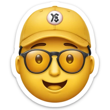 yellow face emoji with trendy accessories sticker