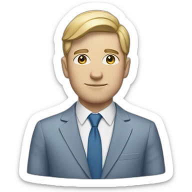 White man with short hair faded on the side in a blue suit sticker