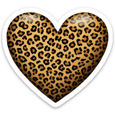 Leopard print heart sticker