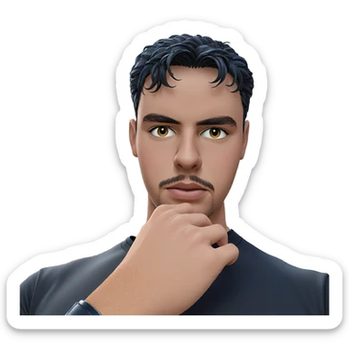 male in black shirt outdoors sticker