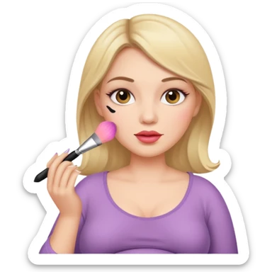 Pregnant women doing makeup  sticker