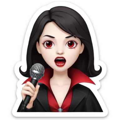 vampire singing with mic  sticker