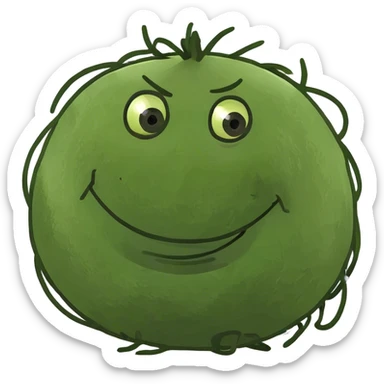A big smiling tumbleweed from the old west sticker