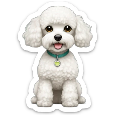 white mini toy poodle sticker