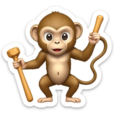 monkey getting hit with a mallet sticker