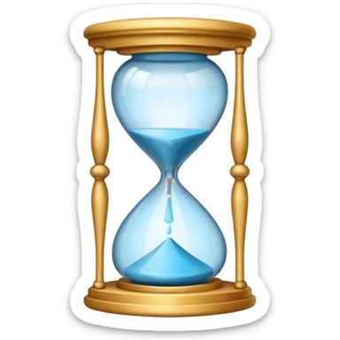 checkmark fading into an hourglass emoji sticker