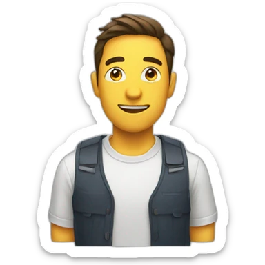 man looking sideways excited sticker