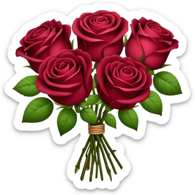 bouquet of burgundy roses  sticker
