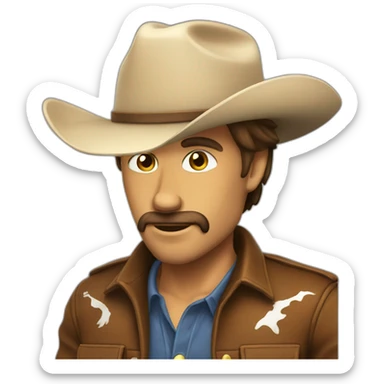 cowboy tipping hat sticker