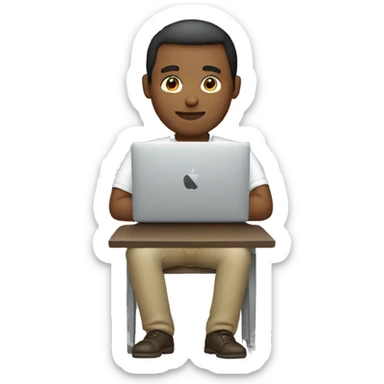 man working macbook sticker