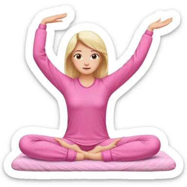 {
      "type": "human",
      "look": "pink pyjama lady, long sleeves, stretching arms",
    } sticker