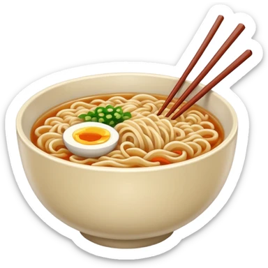 ramen bowl with one chopsticks sticker