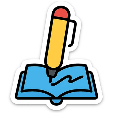 colored reading pen icon sticker