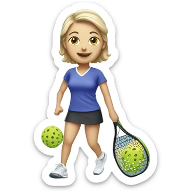 Pickleball lady  sticker