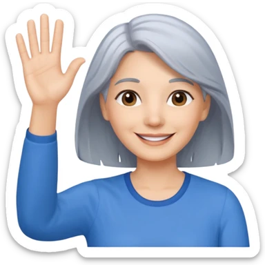 woman with gray hair smiling and waving her hand  sticker