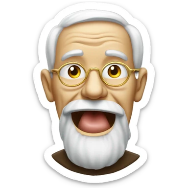 old man, with gold chain and his tongue out sticker
