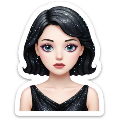 Glitter noir darling sticker