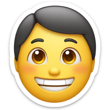 letter L on the forehead of smiling with tongue out sticker