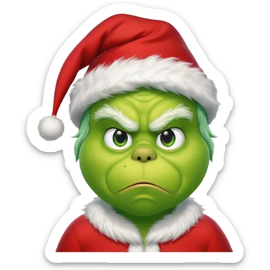 The grinch in a Santa outfit  sticker
