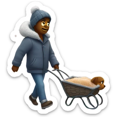 Cozy snowing walking sticker