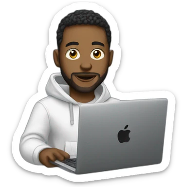 Music producer with a Macbook  sticker