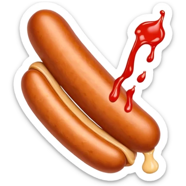 A sausage that squirts sauce from top sticker