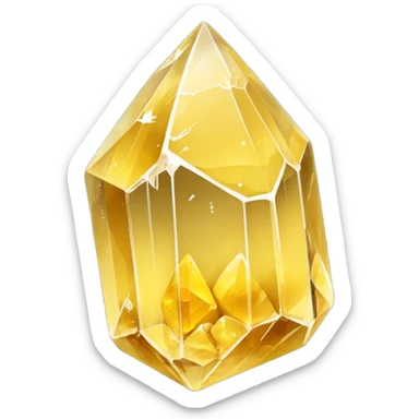 raw quartz crystal yellow sticker