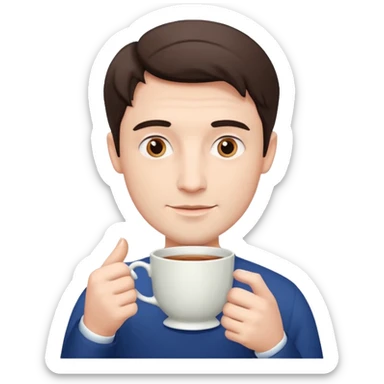 A british man with lots of tea sticker