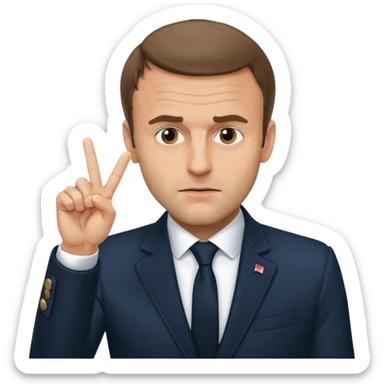 Emmanuel Macron qui fait un doigt d’honneur   sticker