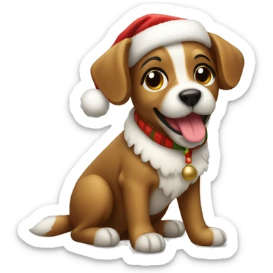 cute christmas dog sticker