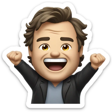 Jack black cheering fanatically sticker