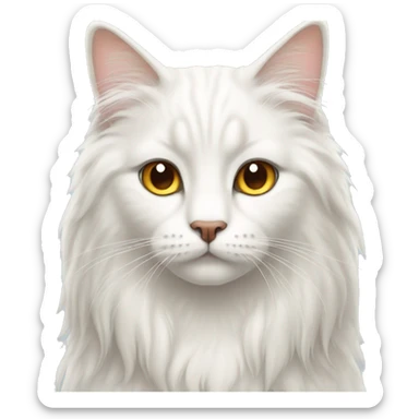 white long hair cat with brown eyes sticker